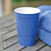 Wholesale - 12oz BLUE CERAMIC DOUBLE WALL PARTY CUP C/P 24, UPC: NO UPC